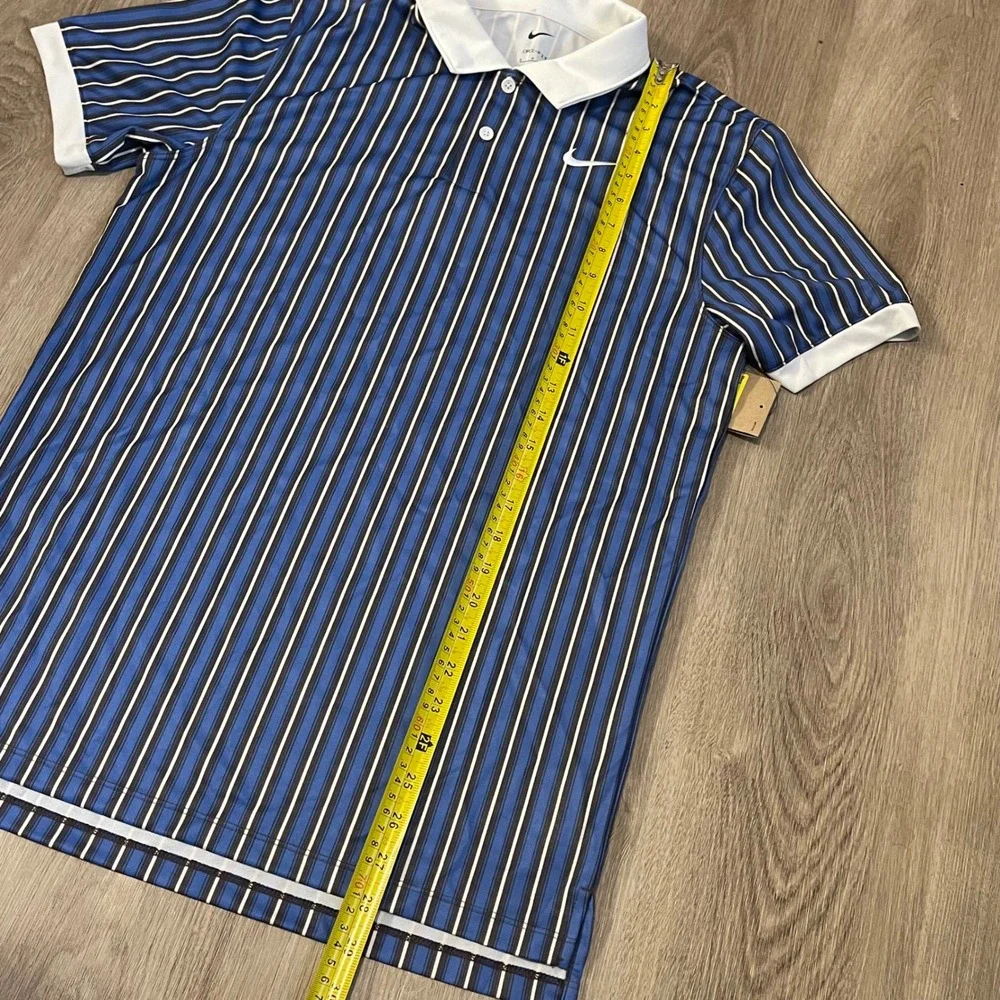 Nike Dri-FIT Golf Polo Shirt Mens Small Blue White Striped HM5643-411 NWT